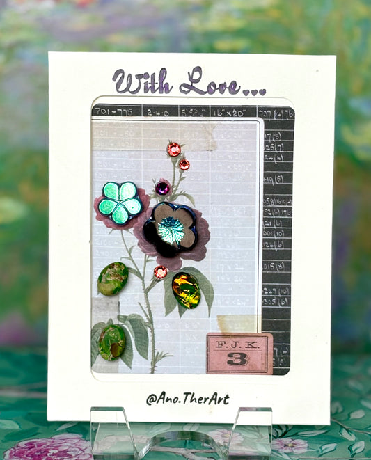 Black Flower Card