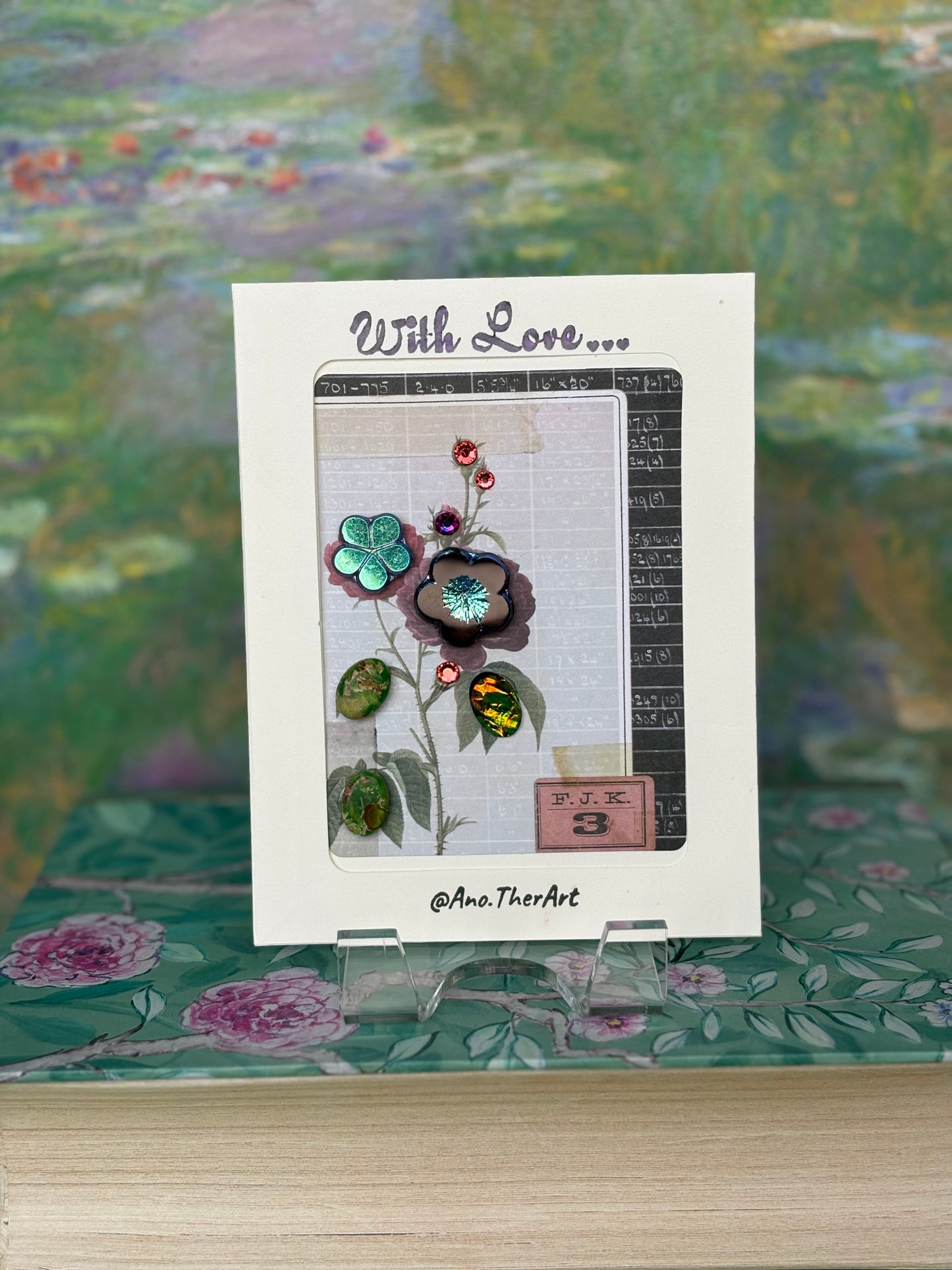 Black Flower Card