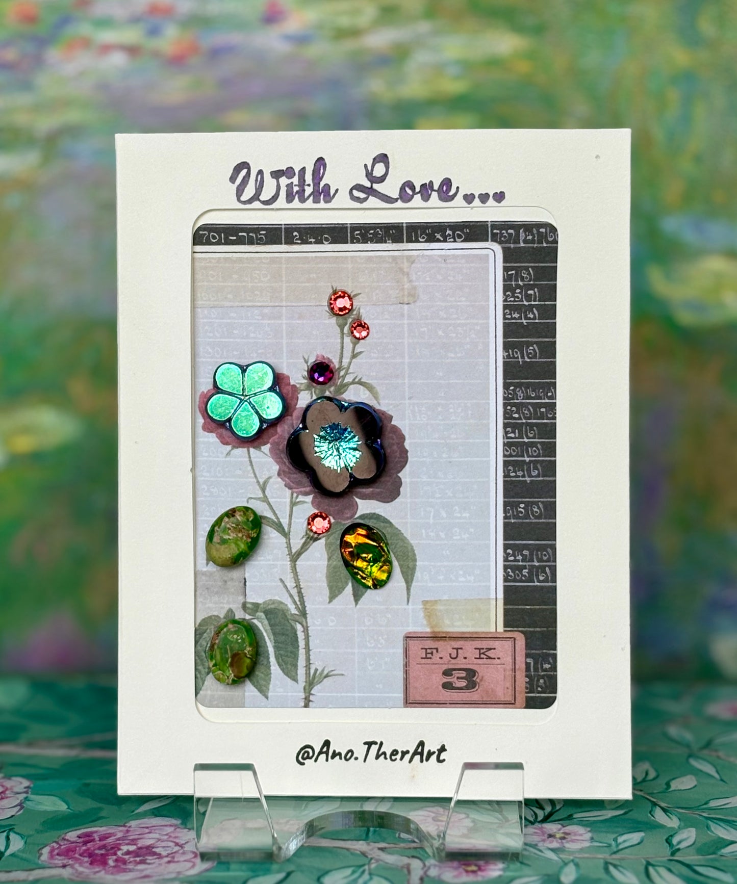Black Flower Card