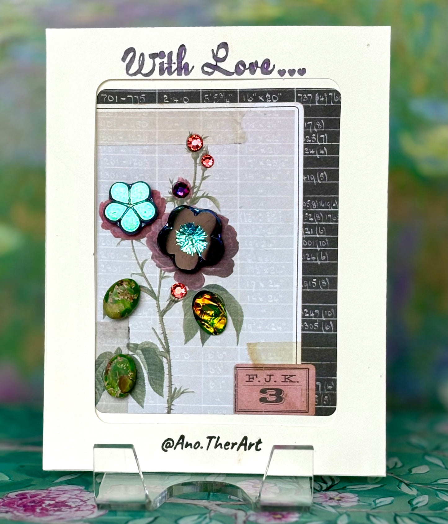 Black Flower Card