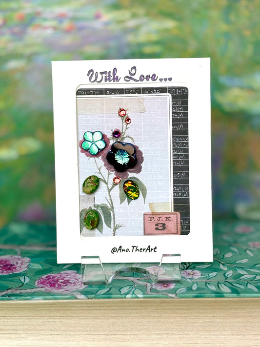 Black Flower Card